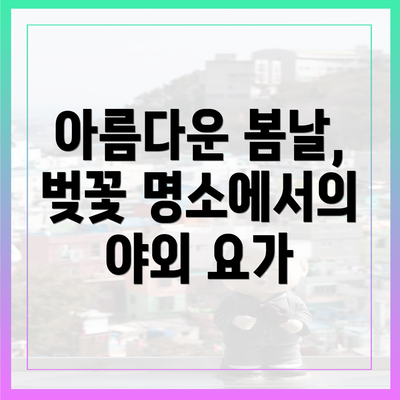아름다운 봄날, 벚꽃 명소에서의 야외 요가