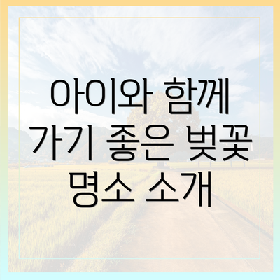 아이와 함께 가기 좋은 벚꽃 명소 소개