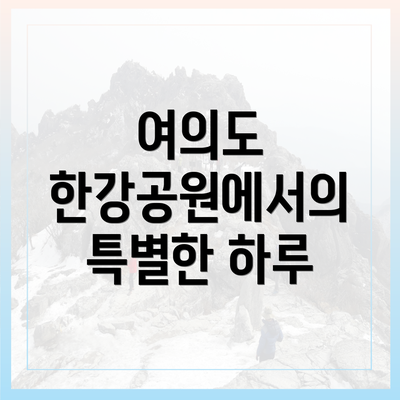 여의도 한강공원에서의 특별한 하루