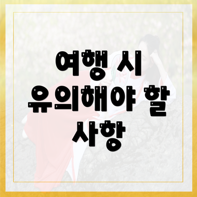 여행 시 유의해야 할 사항