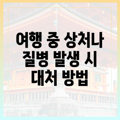 여행 중 상처나 질병 발생 시 대처 방법