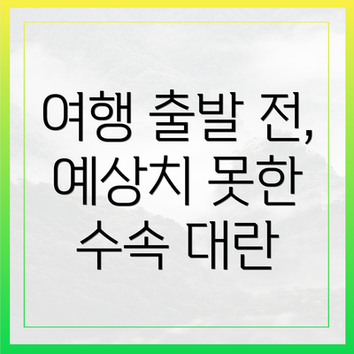 여행 출발 전, 예상치 못한 수속 대란