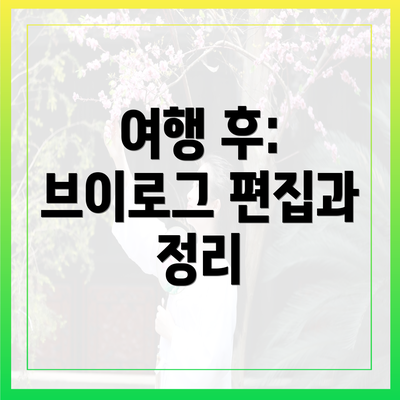 여행 후: 브이로그 편집과 정리