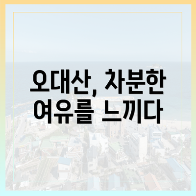 오대산, 차분한 여유를 느끼다
