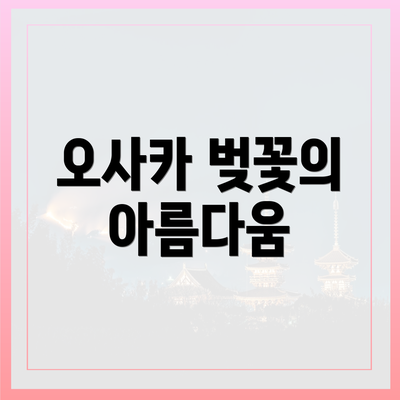 오사카 벚꽃의 아름다움