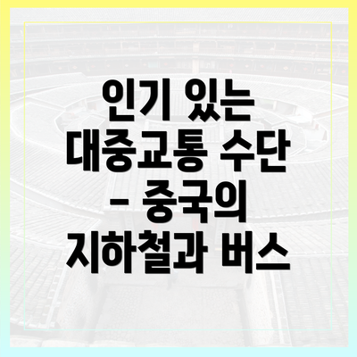 인기 있는 대중교통 수단 - 중국의 지하철과 버스