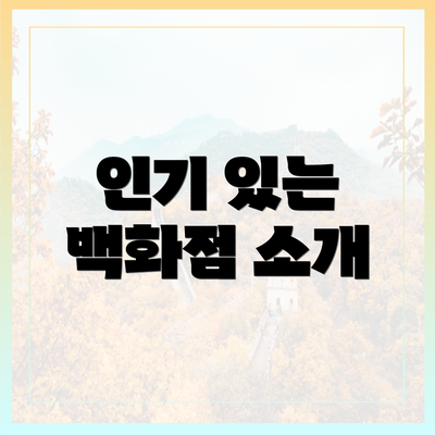 인기 있는 백화점 소개