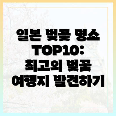 일본 벚꽃 명소 TOP10: 최고의 벚꽃 여행지 발견하기