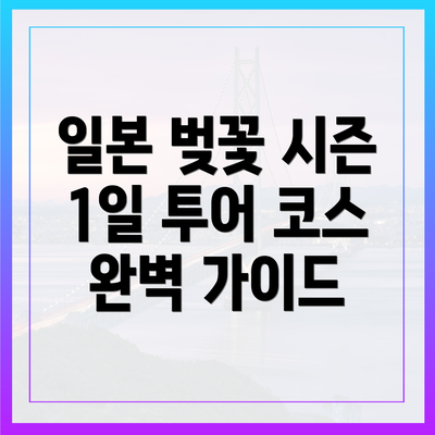일본 벚꽃 시즌 1일 투어 코스 완벽 가이드