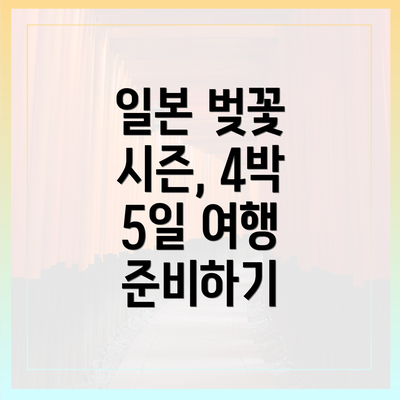 일본 벚꽃 시즌, 4박 5일 여행 준비하기