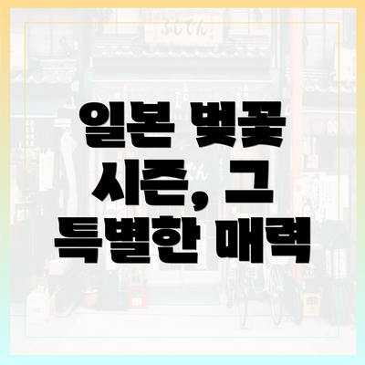 일본 벚꽃 시즌, 그 특별한 매력