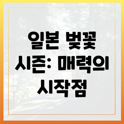 일본 벚꽃 시즌: 매력의 시작점