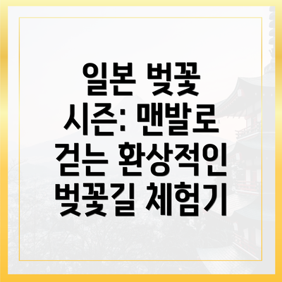 일본 벚꽃 시즌: 맨발로 걷는 환상적인 벚꽃길 체험기