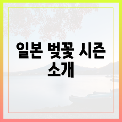 일본 벚꽃 시즌 소개