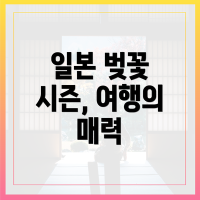 일본 벚꽃 시즌, 여행의 매력