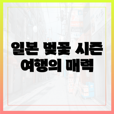 일본 벚꽃 시즌 여행의 매력