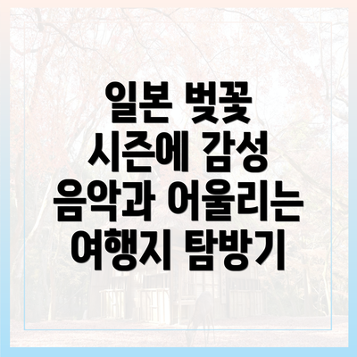 일본 벚꽃 시즌에 감성 음악과 어울리는 여행지 탐방기