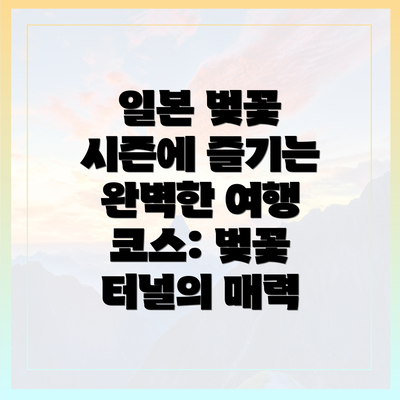 일본 벚꽃 시즌에 즐기는 완벽한 여행 코스: 벚꽃 터널의 매력