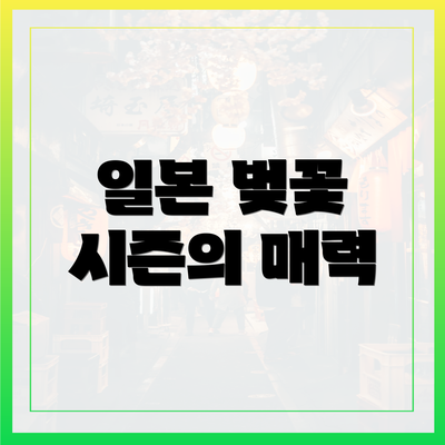 일본 벚꽃 시즌의 매력