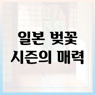 일본 벚꽃 시즌의 매력