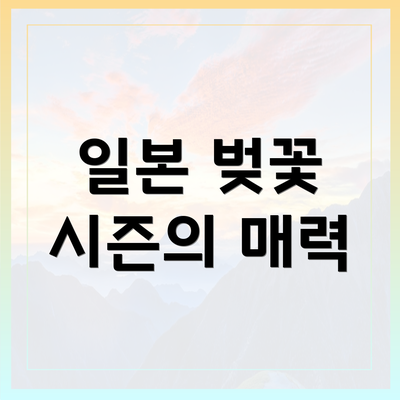 일본 벚꽃 시즌의 매력
