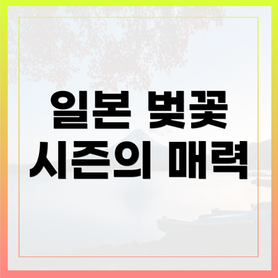 일본 벚꽃 시즌의 매력