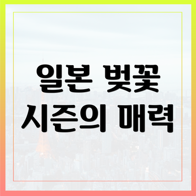 일본 벚꽃 시즌의 매력