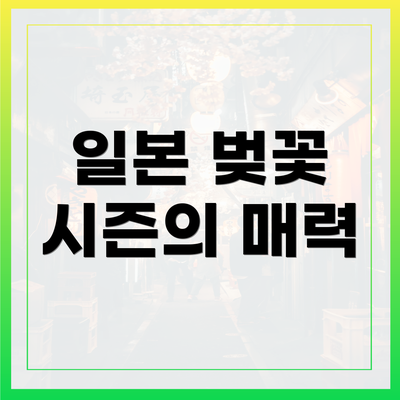 일본 벚꽃 시즌의 매력