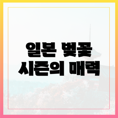 일본 벚꽃 시즌의 매력