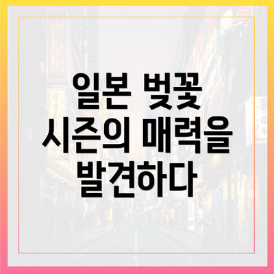 일본 벚꽃 시즌의 매력을 발견하다