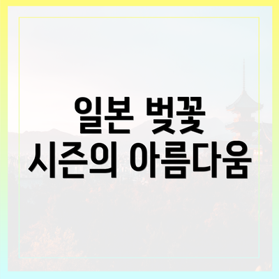 일본 벚꽃 시즌의 아름다움