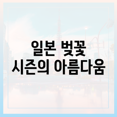 일본 벚꽃 시즌의 아름다움