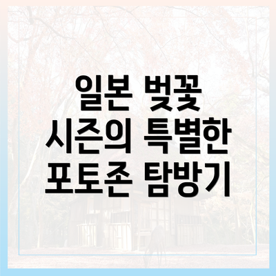 일본 벚꽃 시즌의 특별한 포토존 탐방기