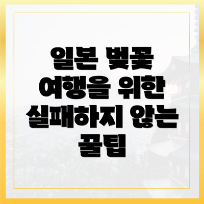 일본 벚꽃 여행을 위한 실패하지 않는 꿀팁