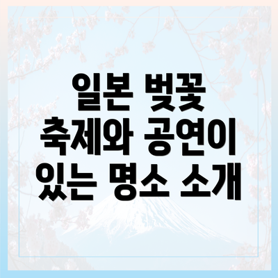 일본 벚꽃 축제와 공연이 있는 최고의 여행지 탐방