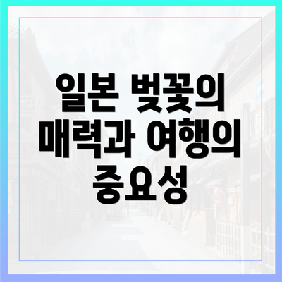 일본 벚꽃의 매력과 여행의 중요성