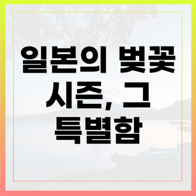 일본의 벚꽃 시즌, 그 특별함