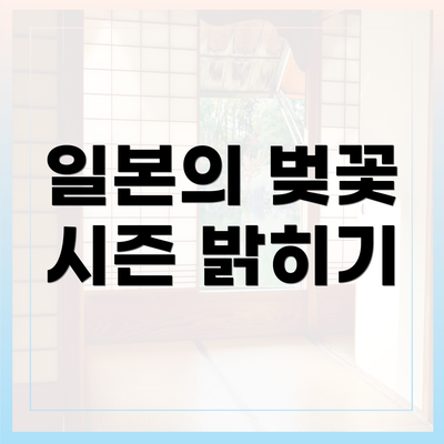 일본의 벚꽃 시즌 밝히기