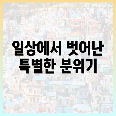 일상에서 벗어난 특별한 분위기