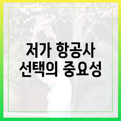 저가 항공사 선택의 중요성