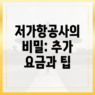 저가항공사의 비밀: 추가 요금과 팁