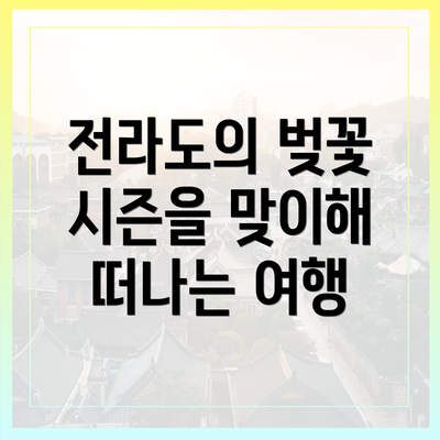 전라도의 벚꽃 시즌을 맞이해 떠나는 여행