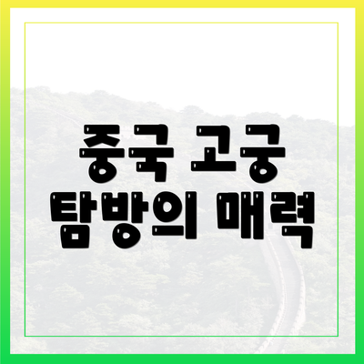 중국 고궁 탐방의 매력