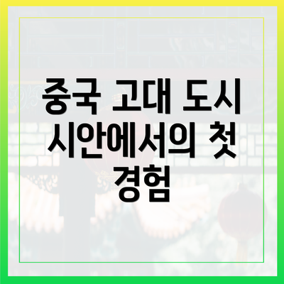 중국 고대 도시 시안에서의 첫 경험