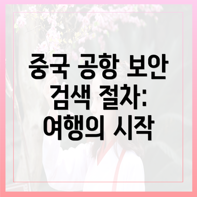 중국 공항 보안 검색 절차: 여행의 시작