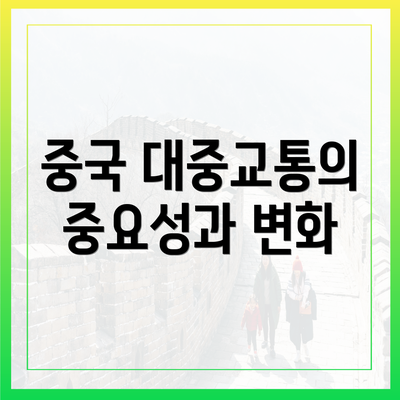 중국 대중교통의 중요성과 변화