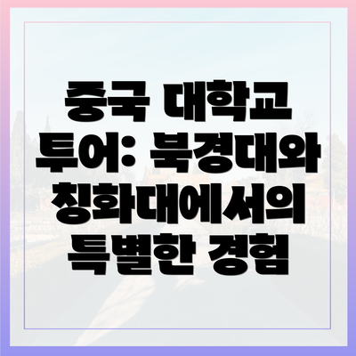 중국 대학교 투어: 북경대와 칭화대에서의 특별한 경험