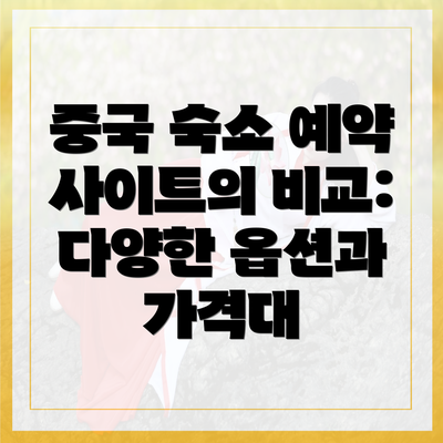중국 숙소 예약 사이트의 비교: 다양한 옵션과 가격대