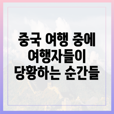 중국 여행 중에 여행자들이 당황하는 순간들