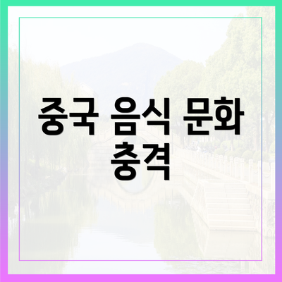중국 음식 문화 충격